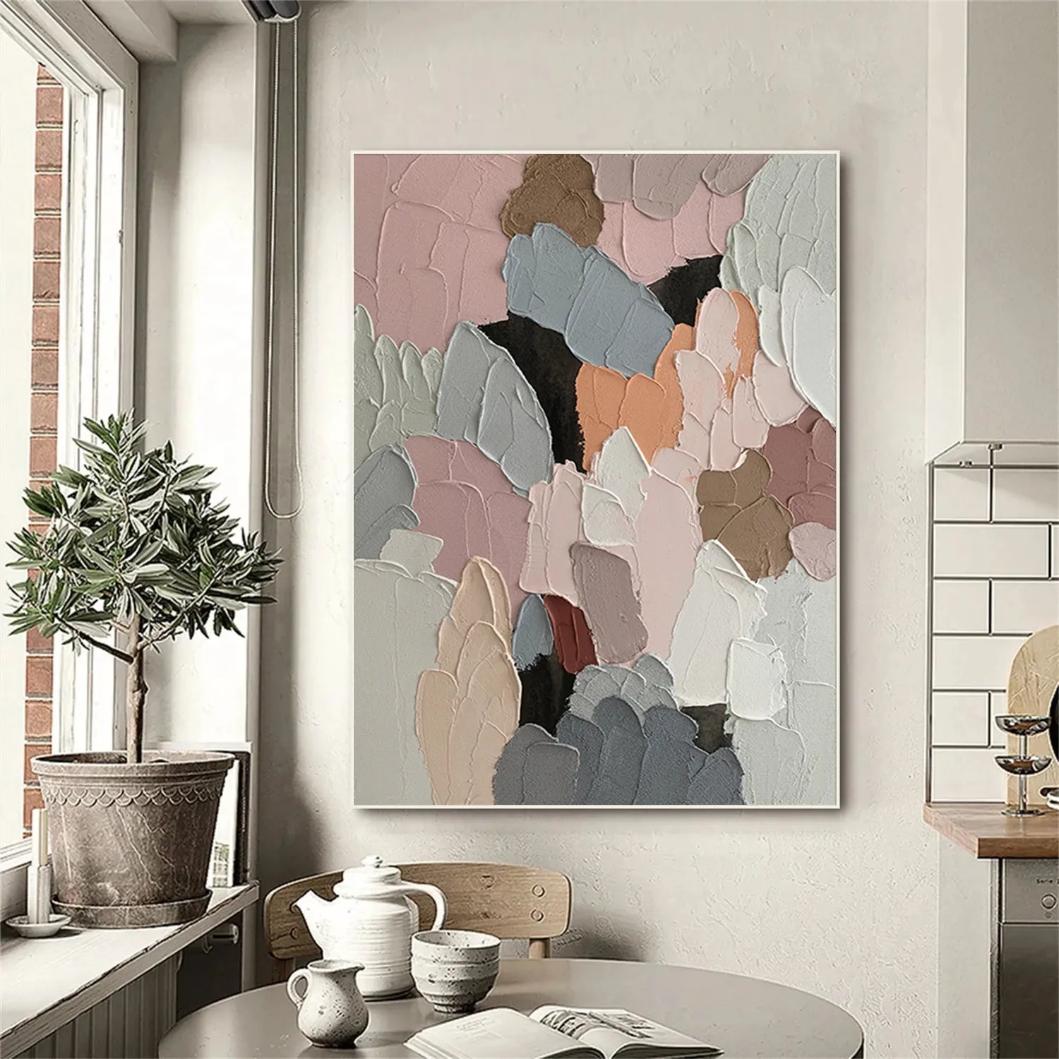 Colorful Abstract Textured Painting Canvas #AT041