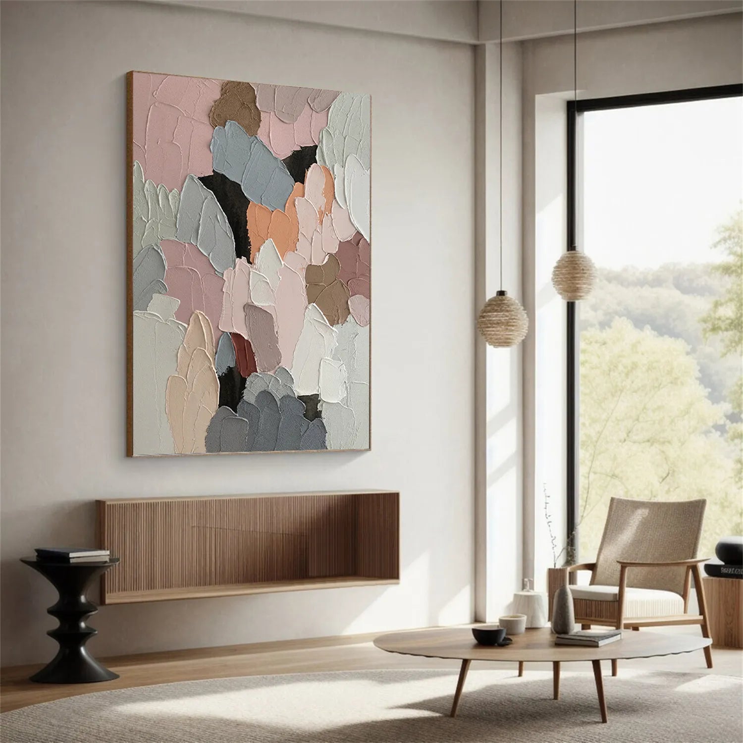 Colorful Abstract Textured Painting Canvas #AT041