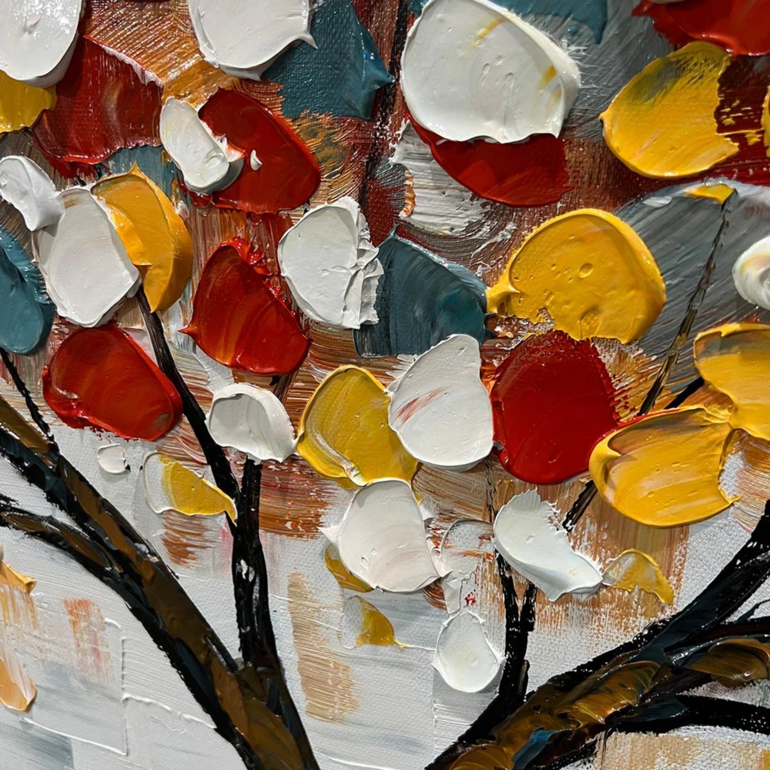 Colorful Tree Textured Painting Canvas #TP019