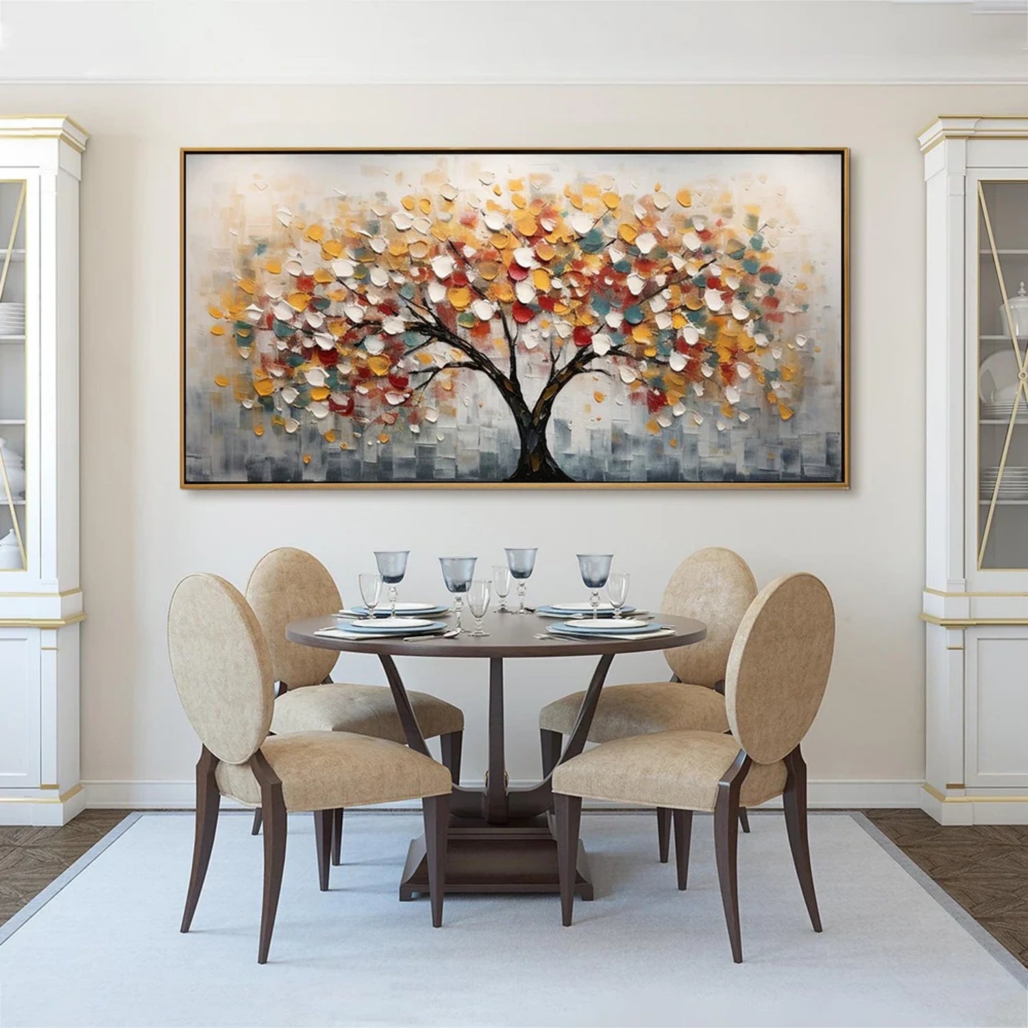 Colorful Tree Textured Painting Canvas #TP019
