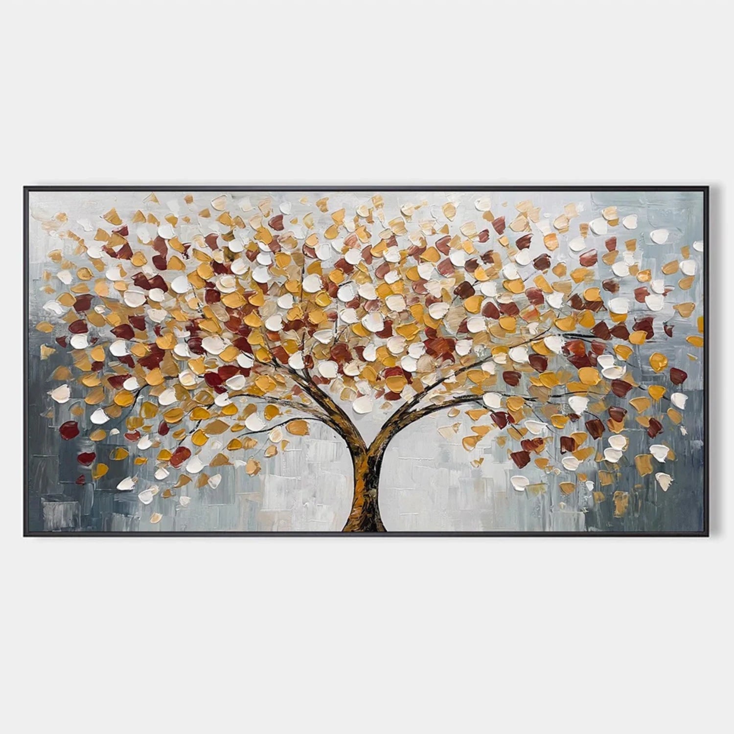 Colorful  Tree Textured Painting Canvas #TP023