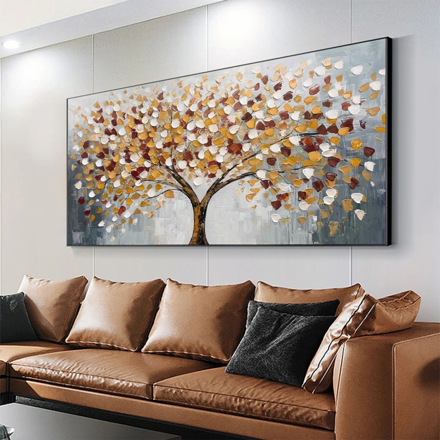 Colorful  Tree Textured Painting Canvas #TP023