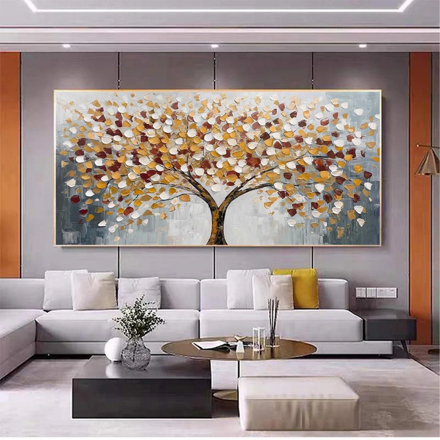 Colorful  Tree Textured Painting Canvas #TP023
