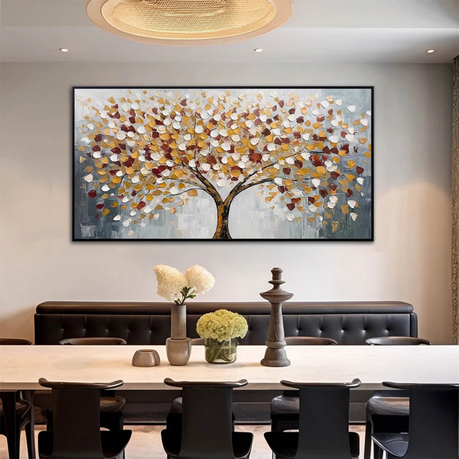 Colorful  Tree Textured Painting Canvas #TP023