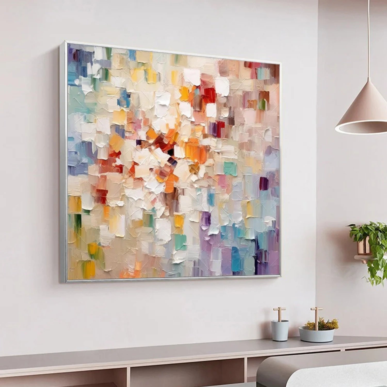 Colorful Abstract Textured Painting Canvas #AT103