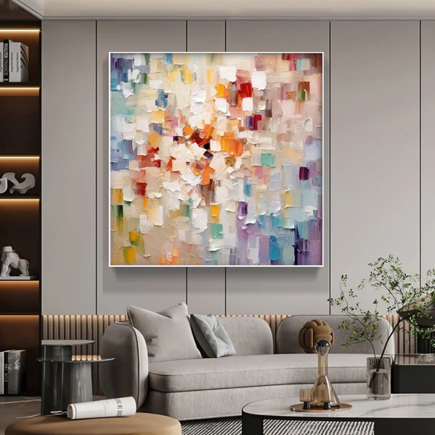 Colorful Abstract Textured Painting Canvas #AT103