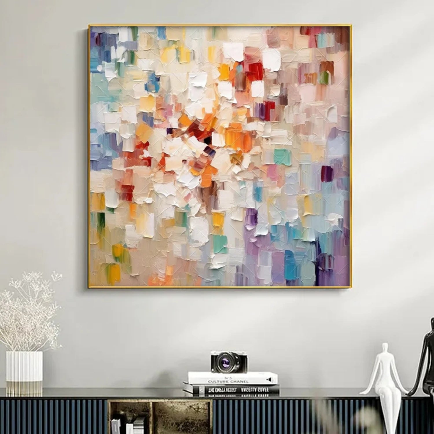 Colorful Abstract Textured Painting Canvas #AT103