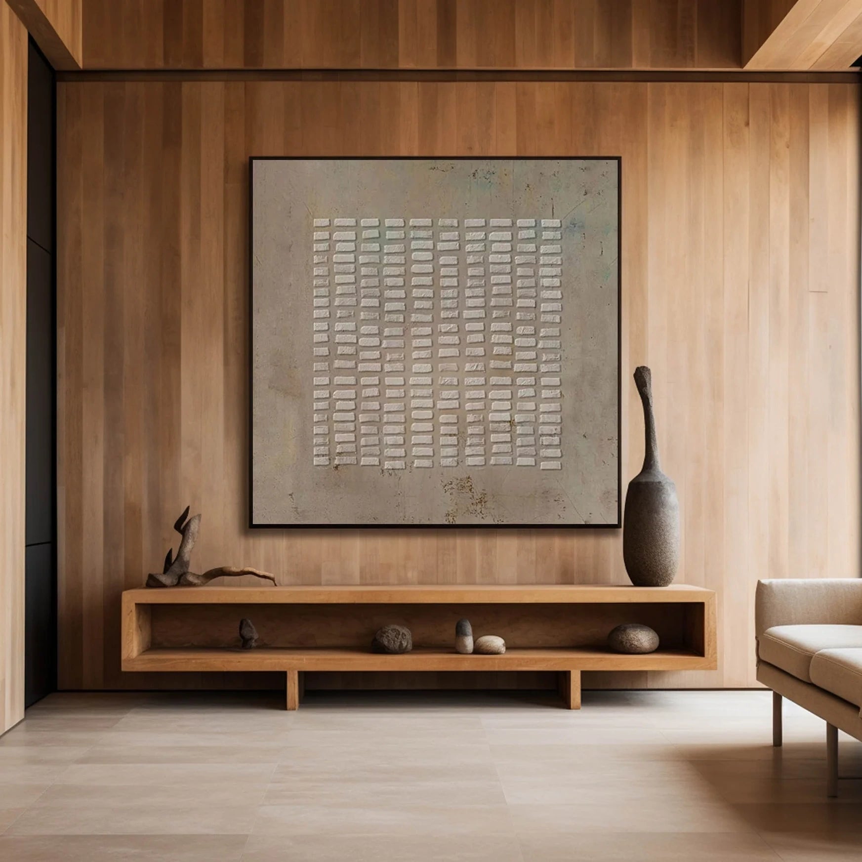 Beige Wabi Sabi Texture Canvas Art #WS007