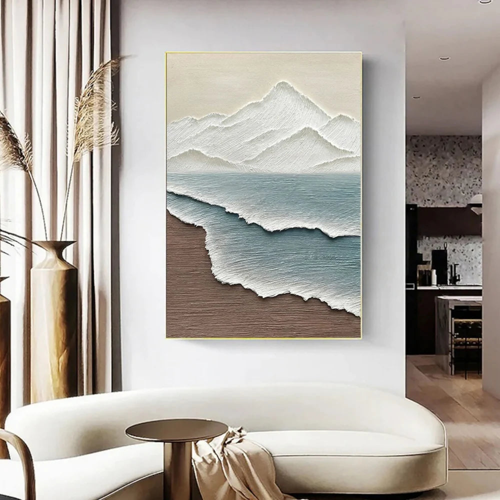 Ocean And Sky Textured Painting Canvas #OS045