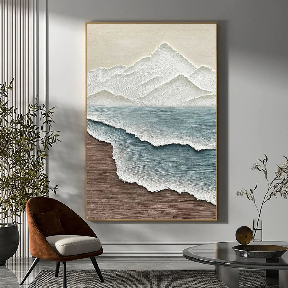 Ocean And Sky Textured Painting Canvas #OS045