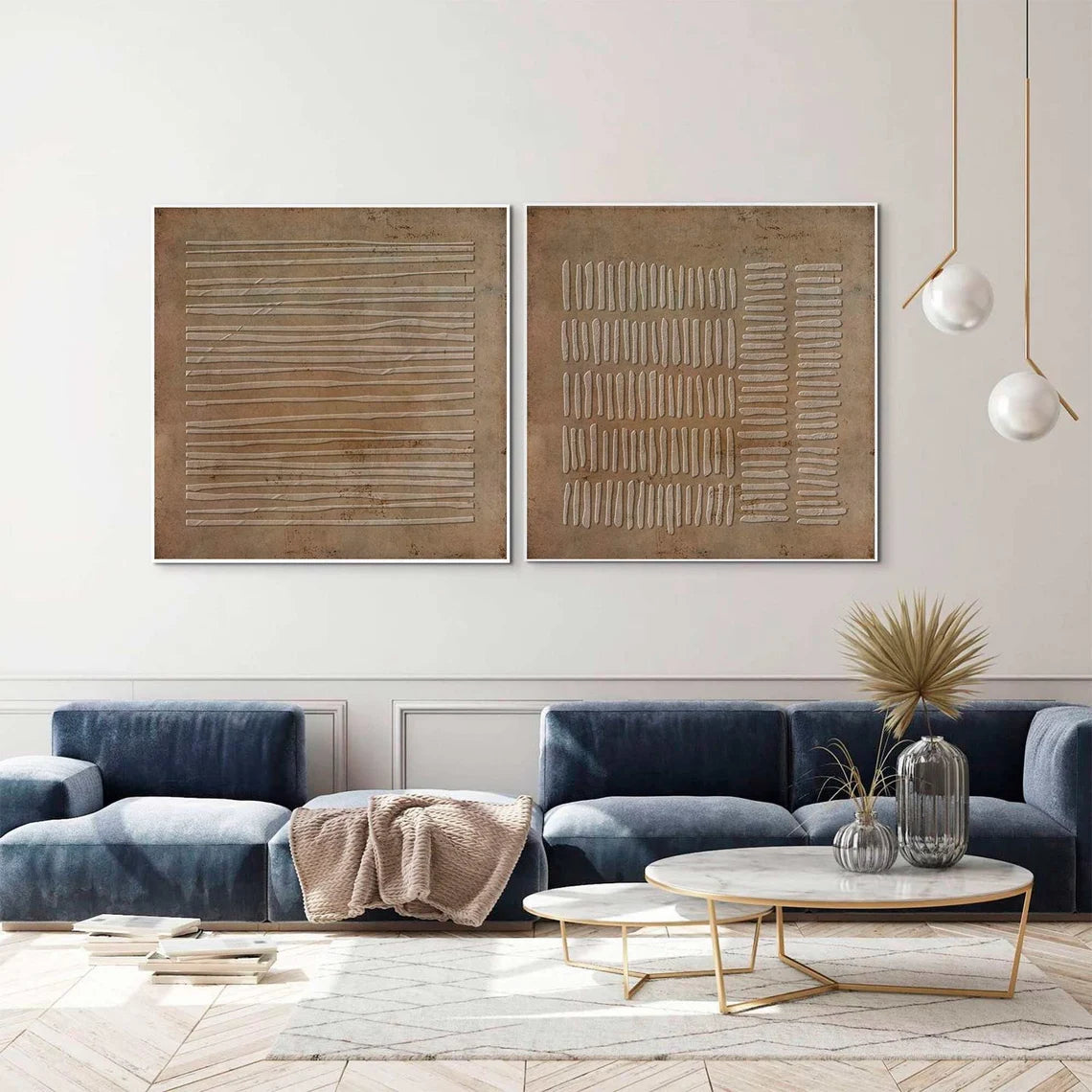 Wabi Sabi Textured Canvas Art Set of 2 #WS059