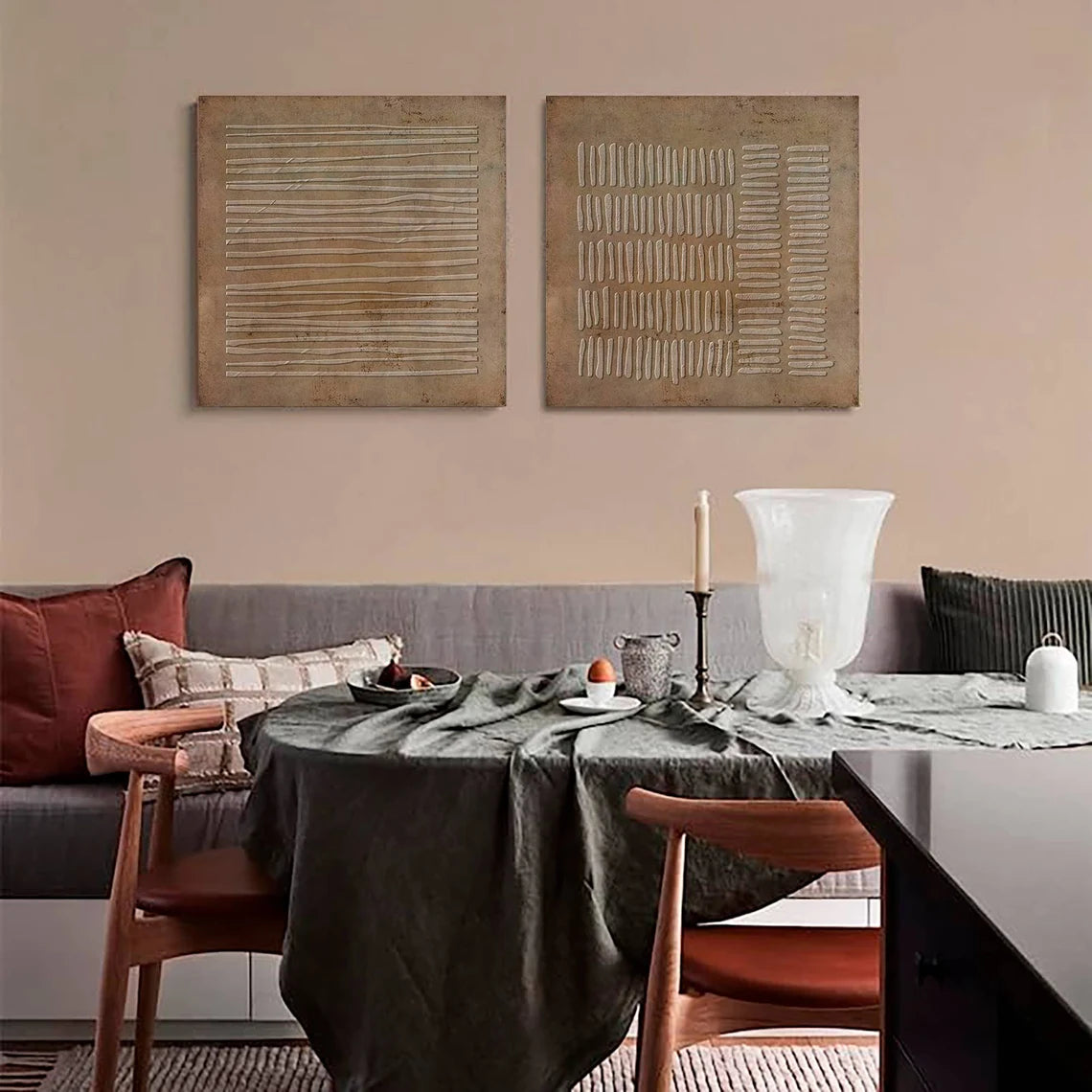 Wabi Sabi Textured Canvas Art Set of 2 #WS059