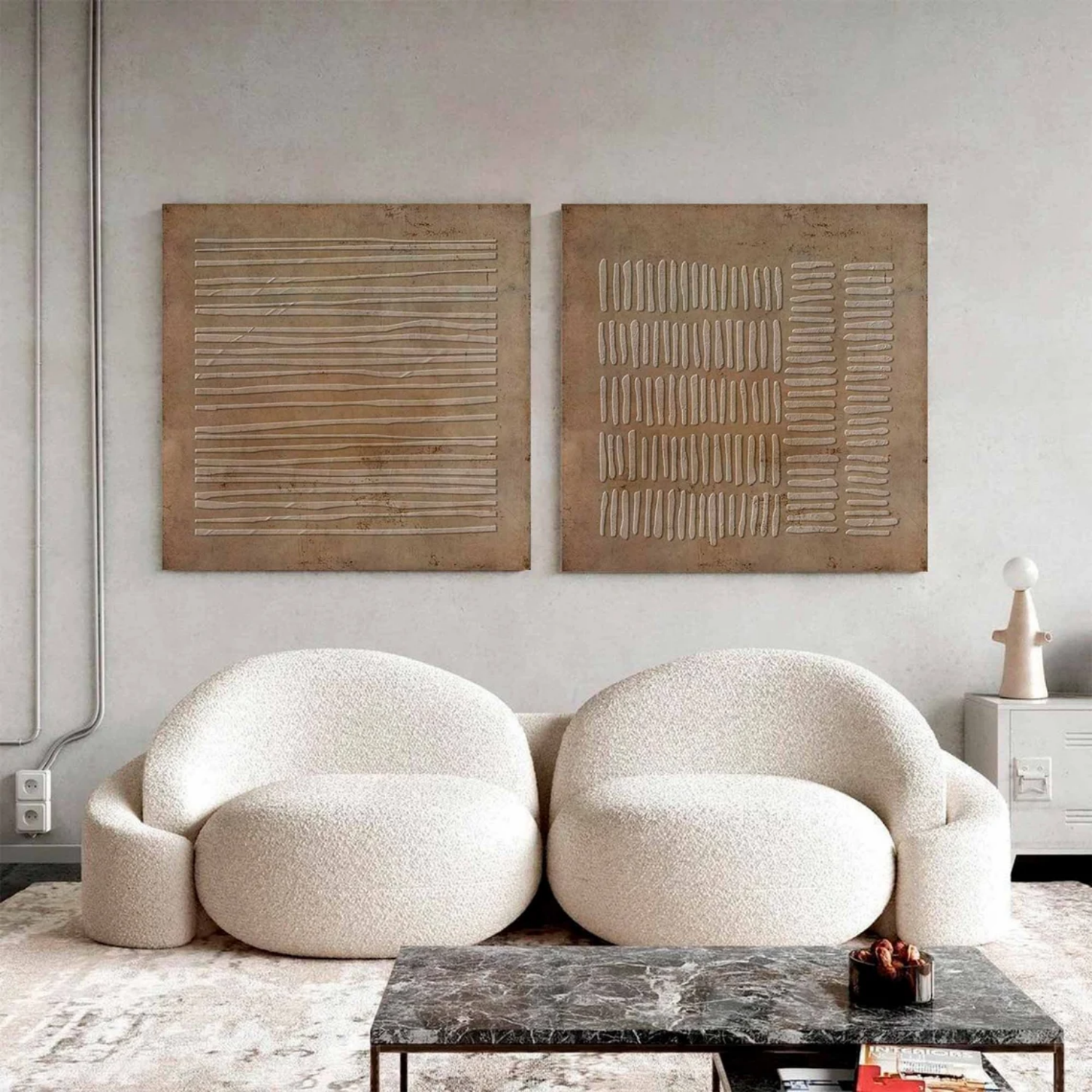 Wabi Sabi Textured Canvas Art Set of 2 #WS059