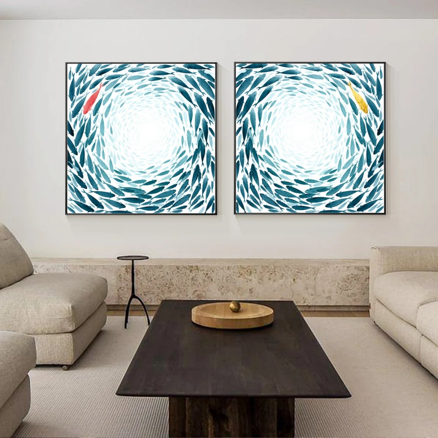 Abstract Animal Fish Wall Art Set of 2 #AC045
