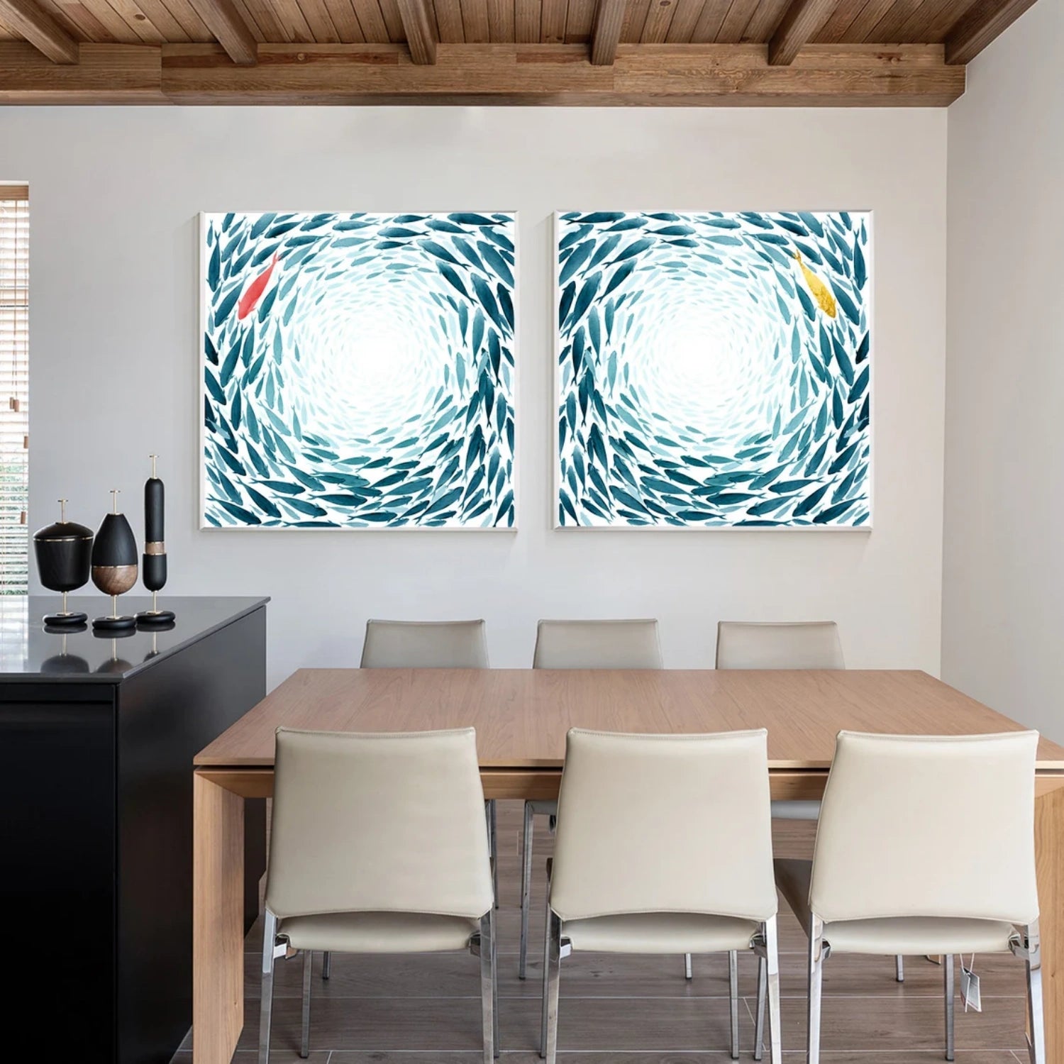 Abstract Animal Fish Wall Art Set of 2 #AC045
