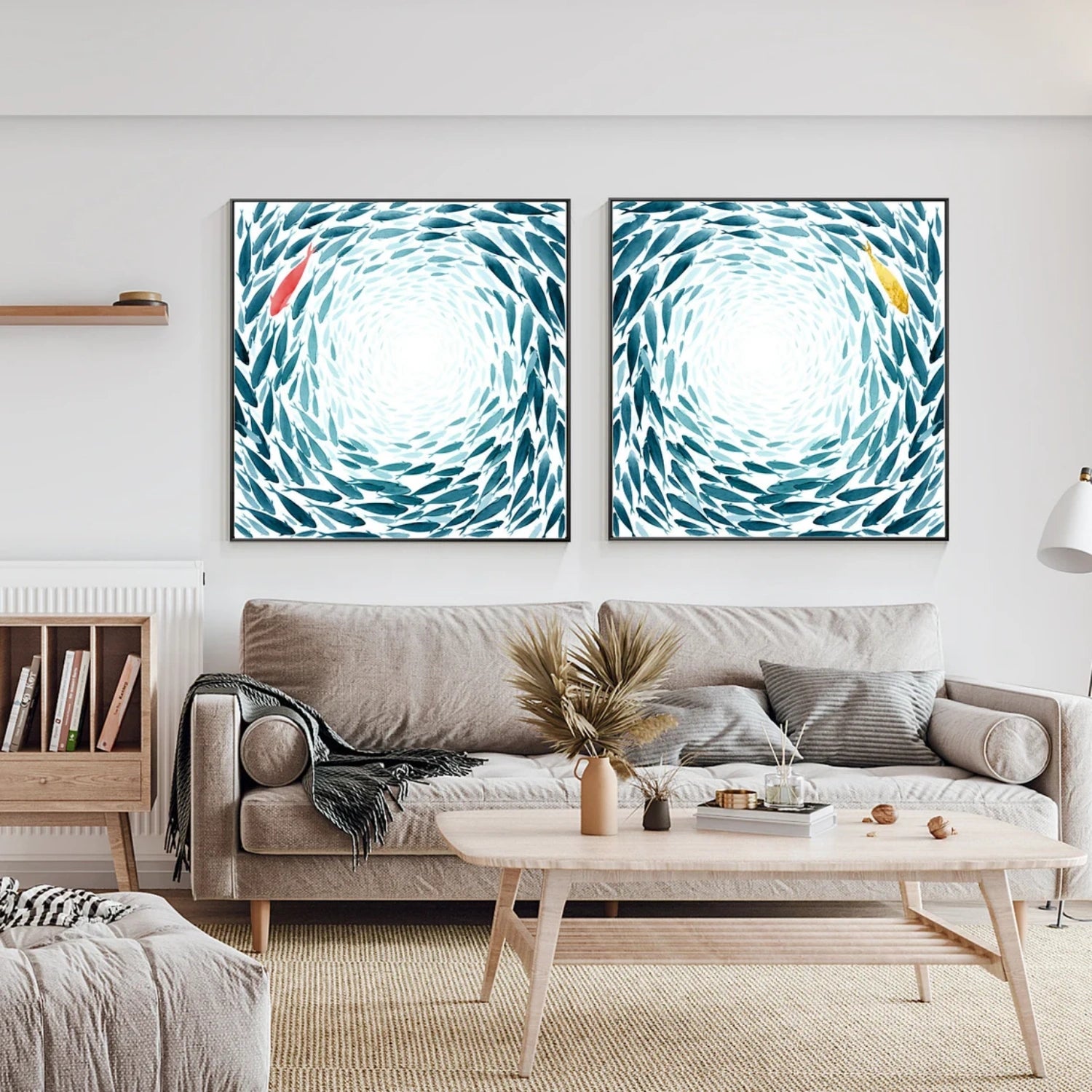 Abstract Animal Fish Wall Art Set of 2 #AC045