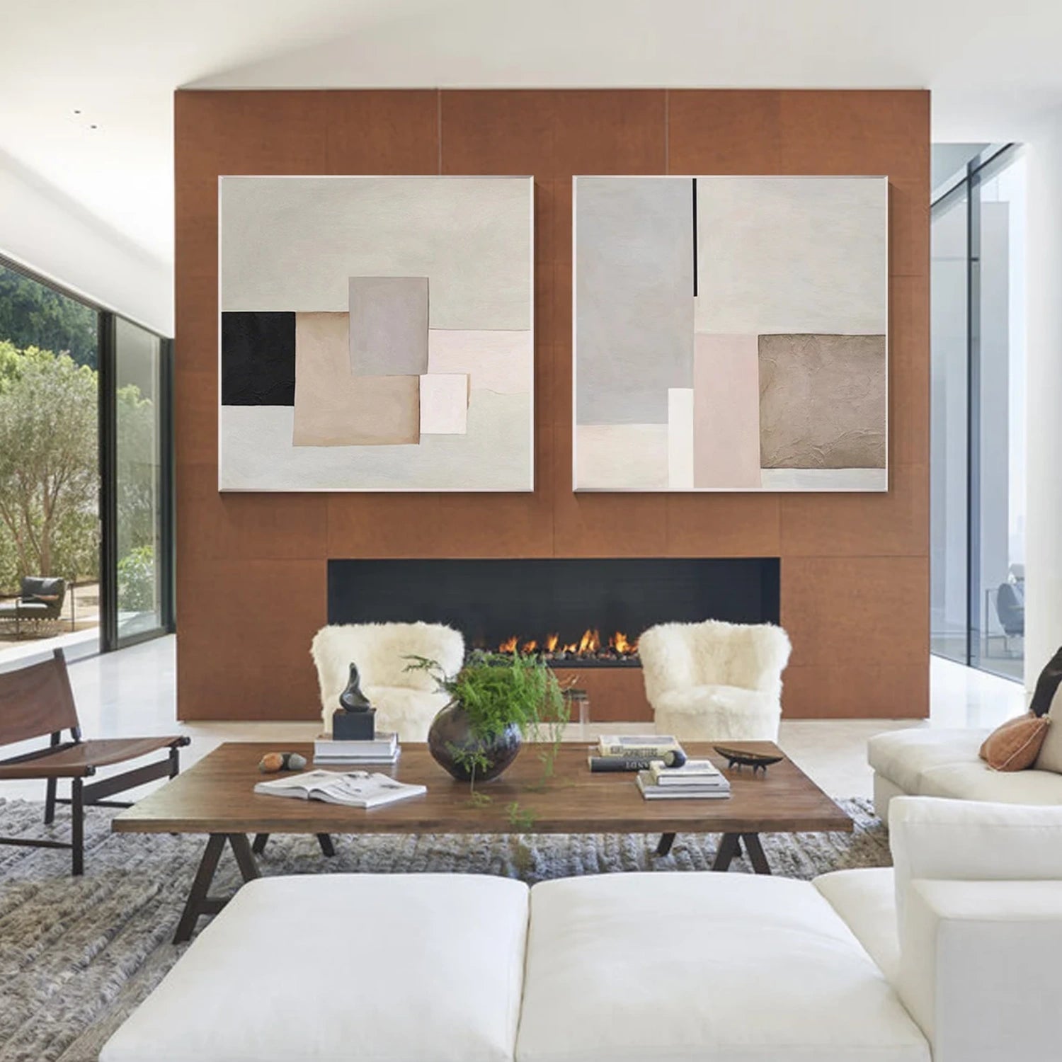 Abstract Canvas Wall Art Set of 2 #AP247