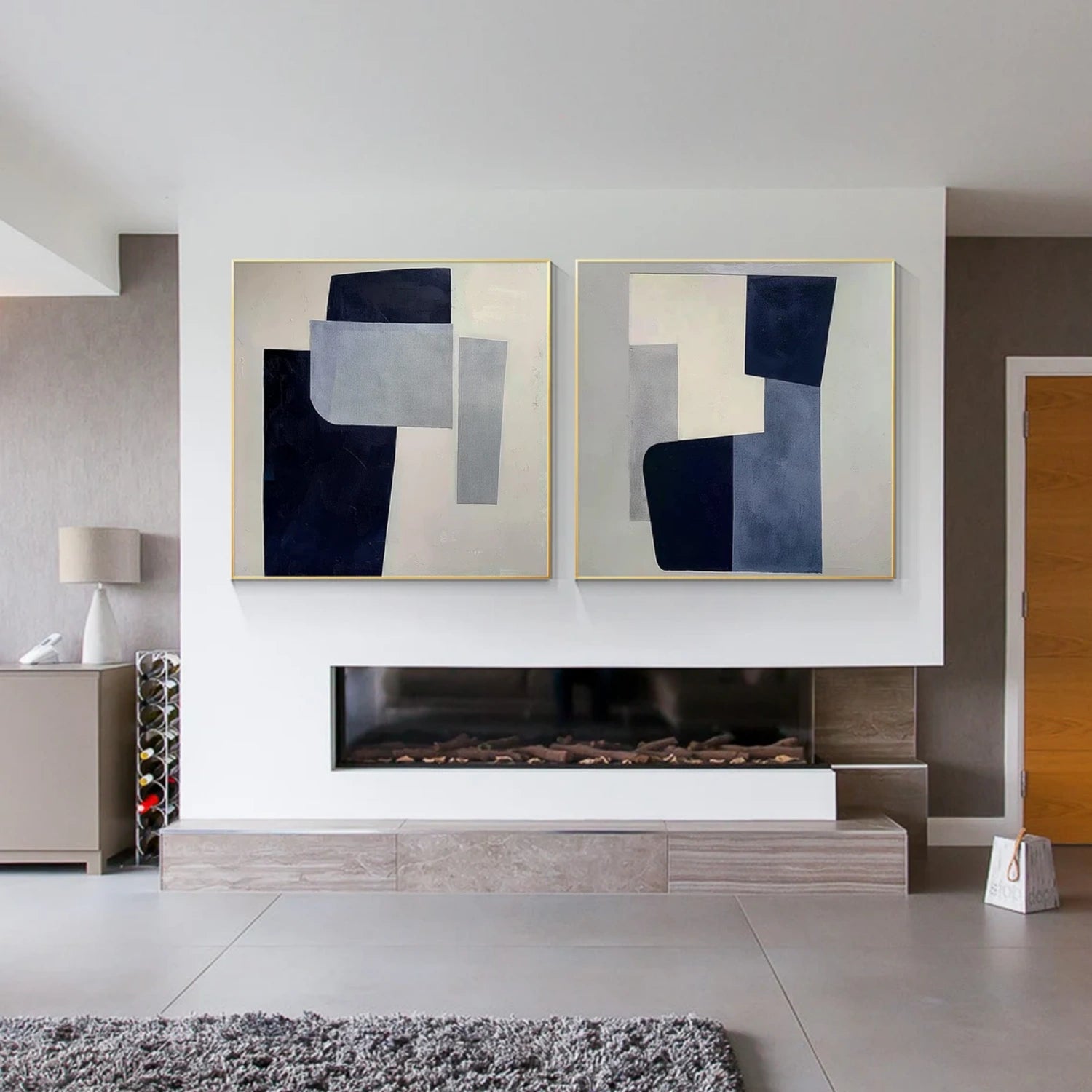 Abstract Canvas Wall Art Set of 2 #AP243