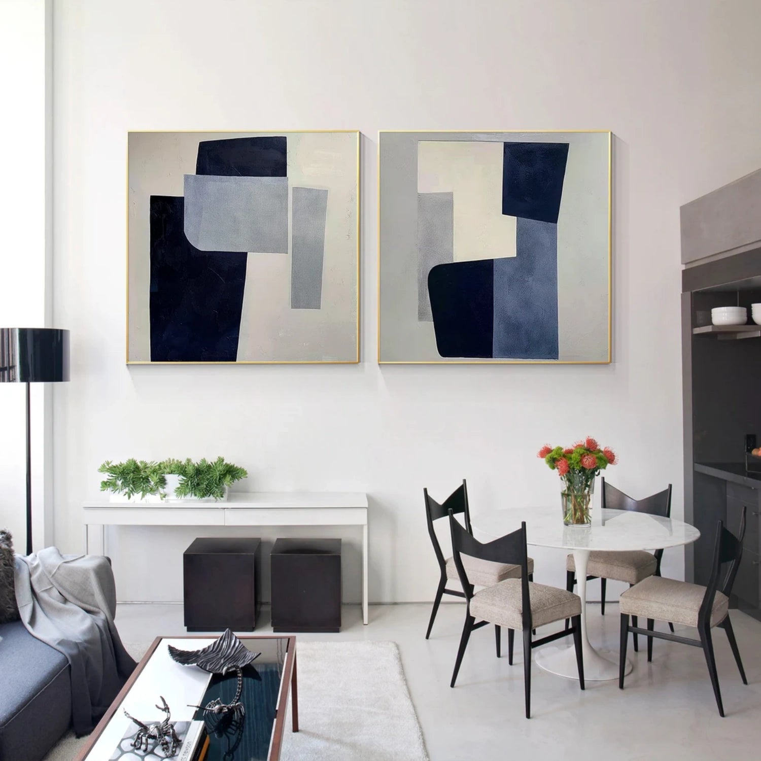 Abstract Canvas Wall Art Set of 2 #AP243
