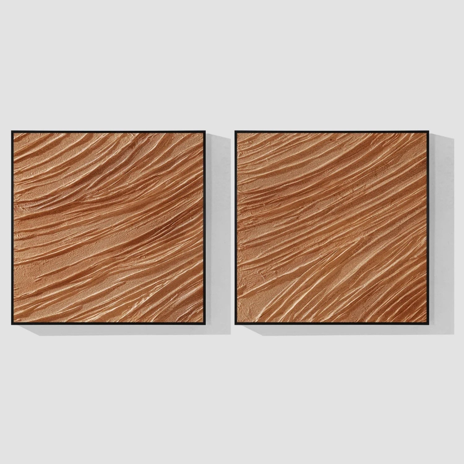 Brown Minimalist Textured Canvas Art Set of 2 #MT122