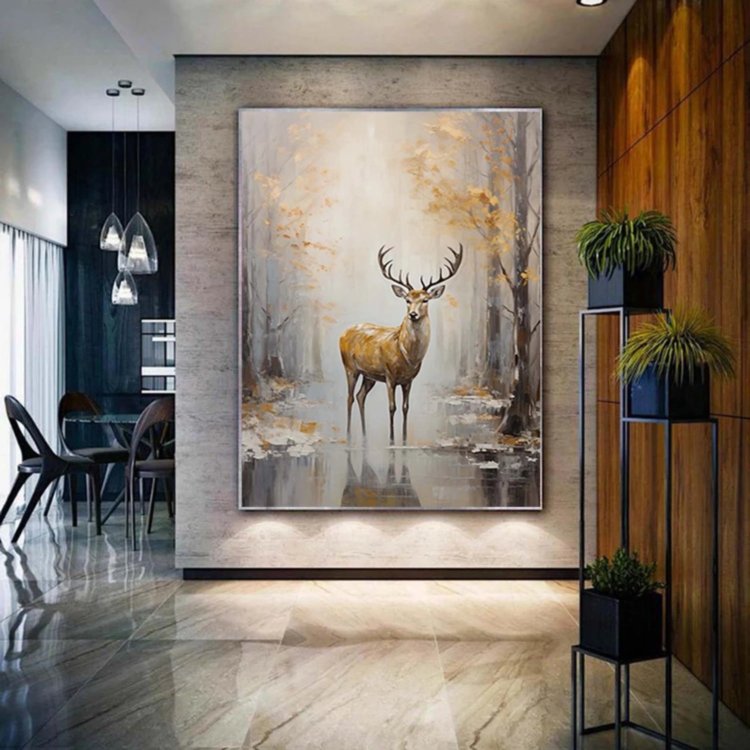 Abstract Animal Cervus nippon Wall Art #AC047