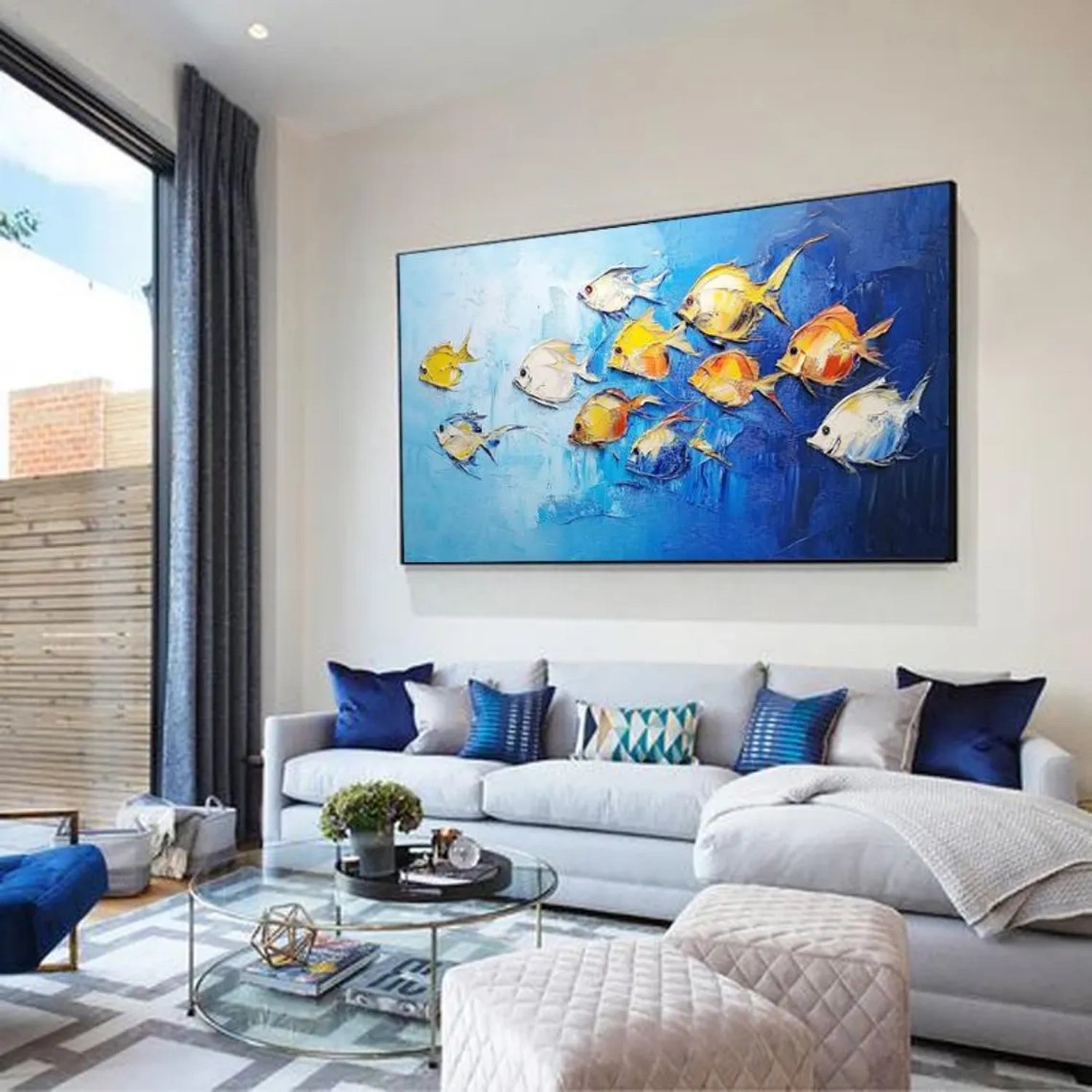 Abstract Animal Fish Textured Wall Art #AC040