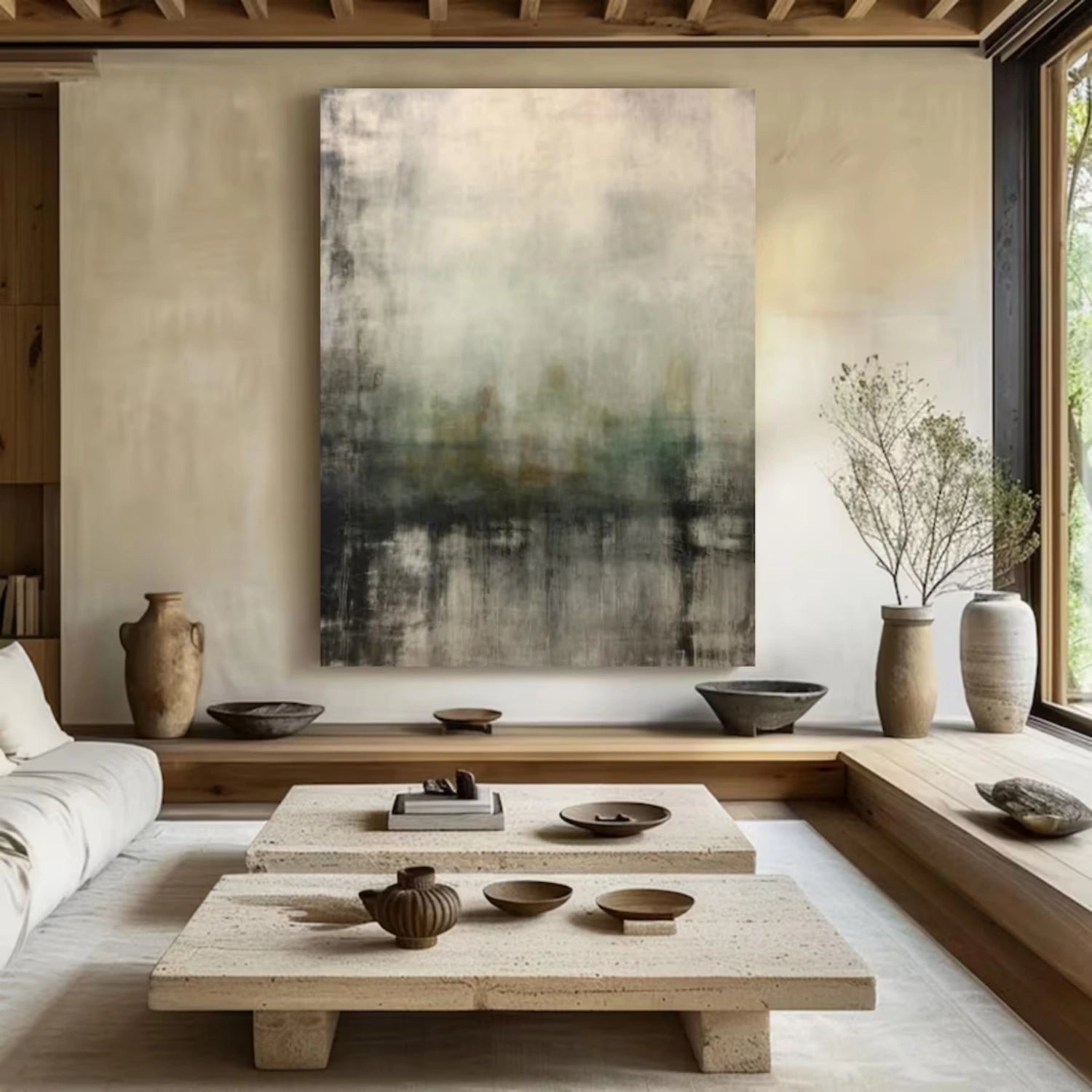 Green Abstract Canvas Wall art #AP209