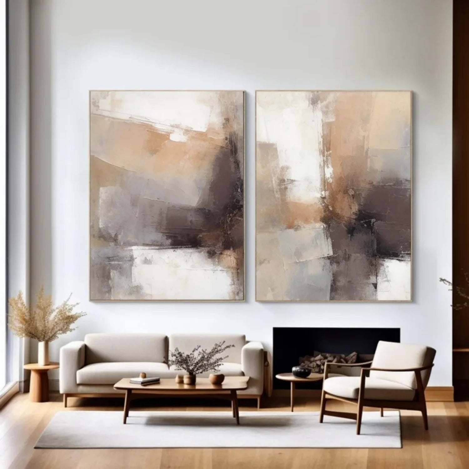 Abstract Canvas Wall Art Set of 2 #AP234