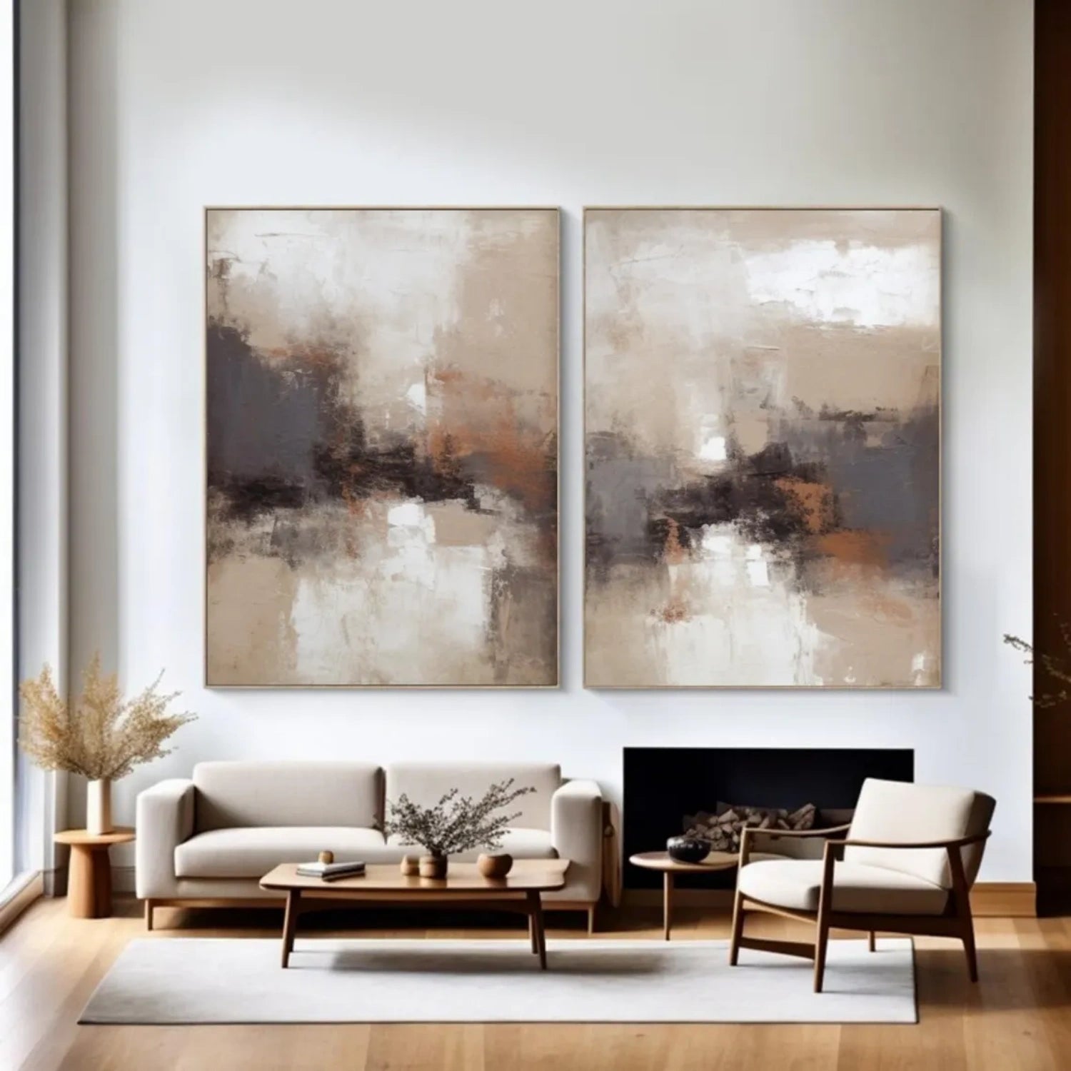 Abstract Canvas Wall Art Set of 2 #AP235