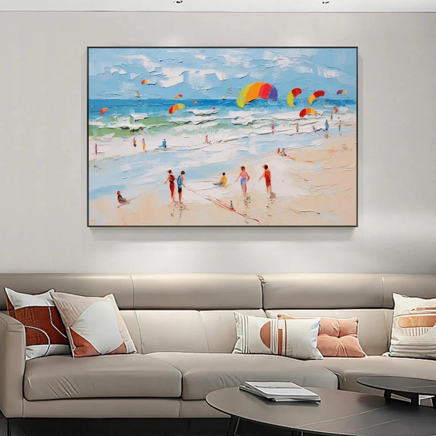 Ocean And Sky Abstract Textured Wall Art #OS060