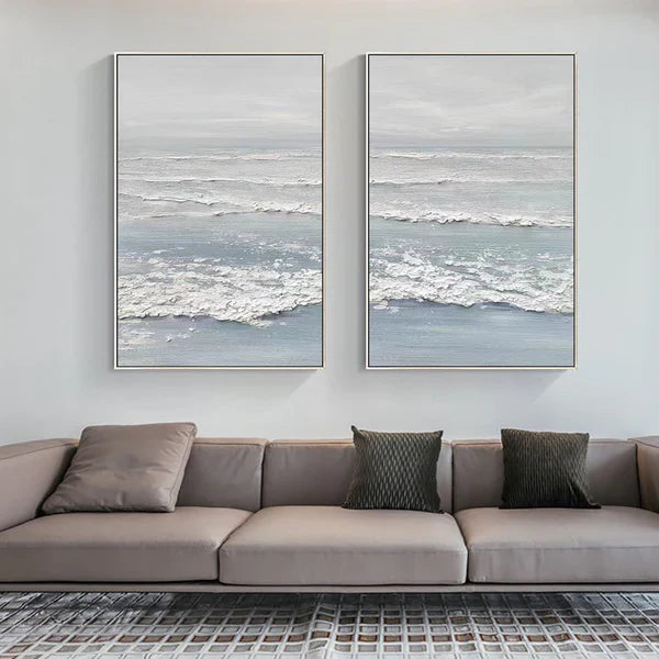 Ocean Textured Painting Canvas Set of 2 #OP002