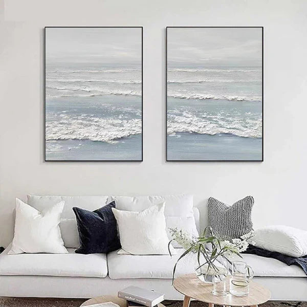 Ocean Textured Painting Canvas Set of 2 #OP002