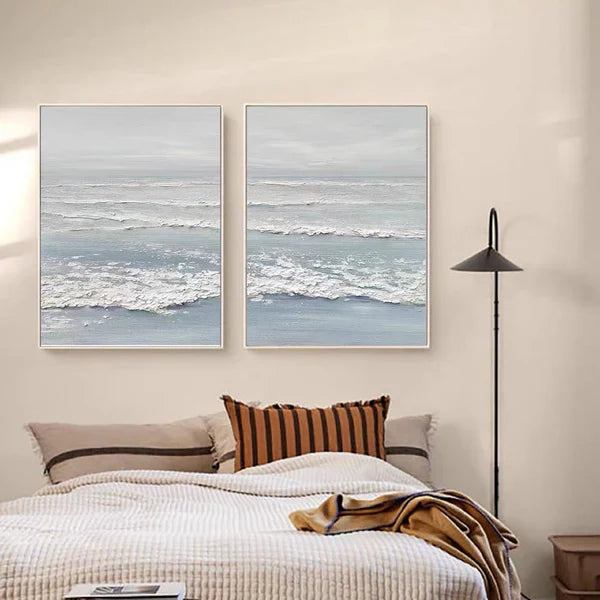 Ocean Textured Painting Canvas Set of 2 #OP002