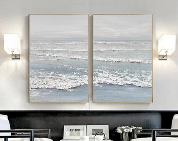 Ocean Textured Painting Canvas Set of 2 #OP002