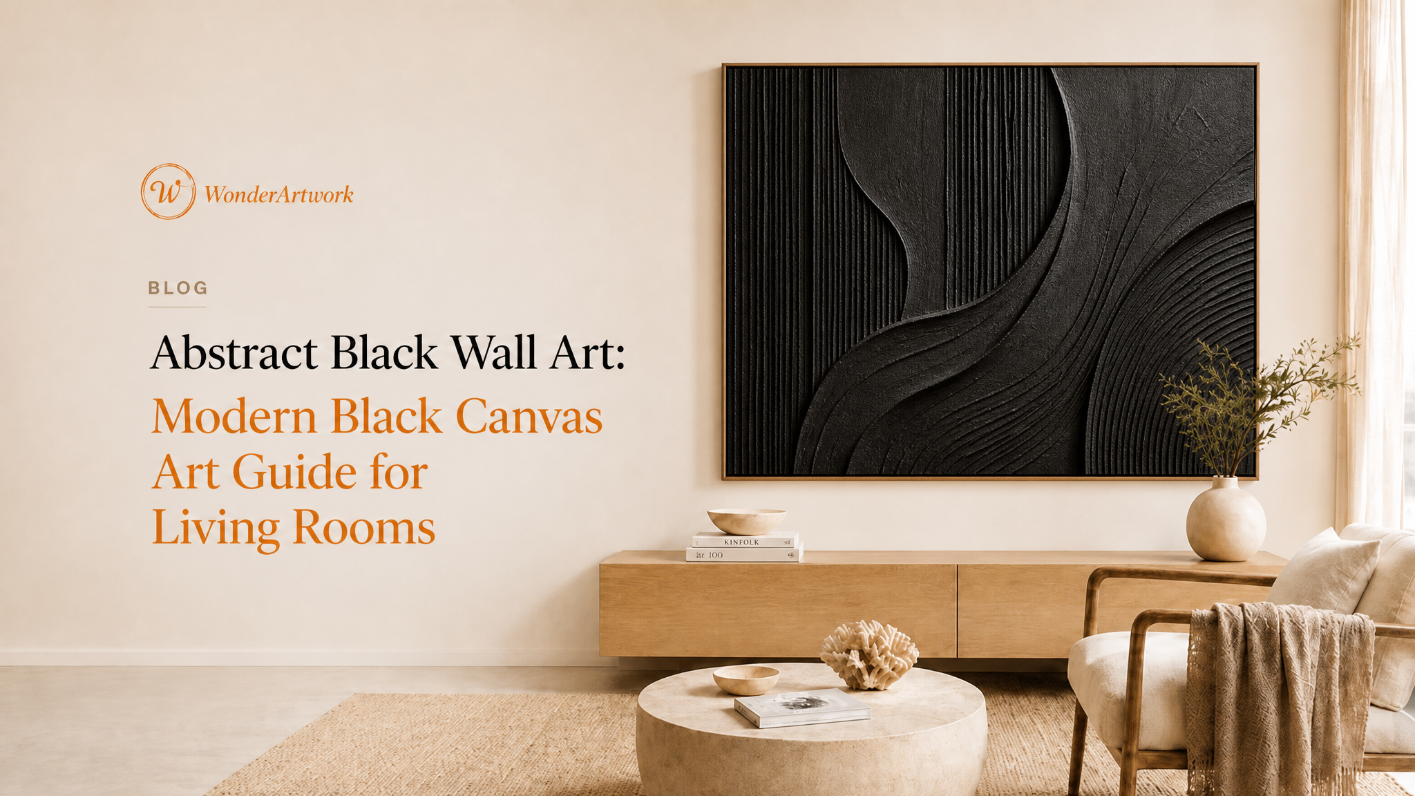 Abstract Black Wall Art: Modern Black Canvas Art Guide for Living Rooms