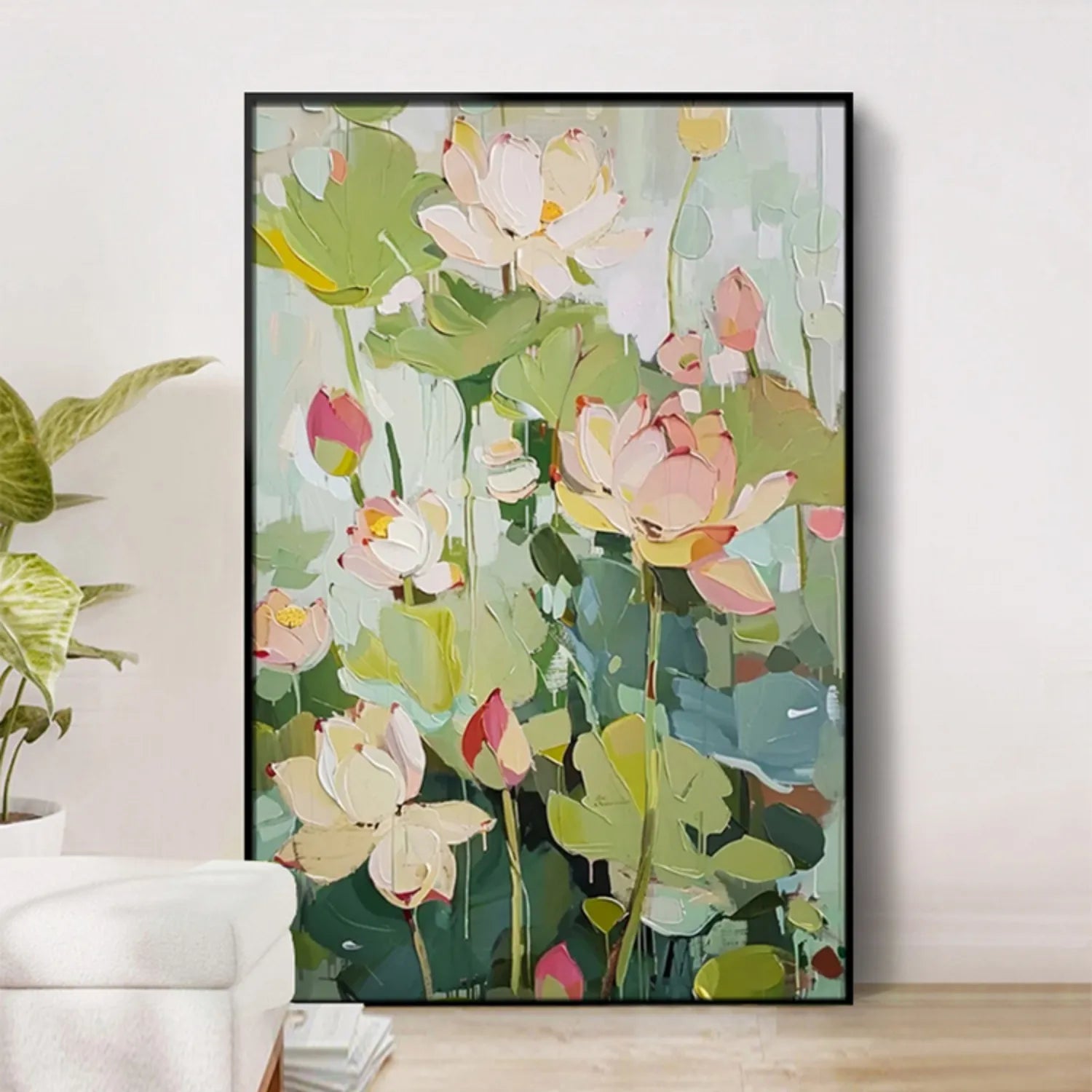 Colorful Flower Textured Painting Canvas #FP021