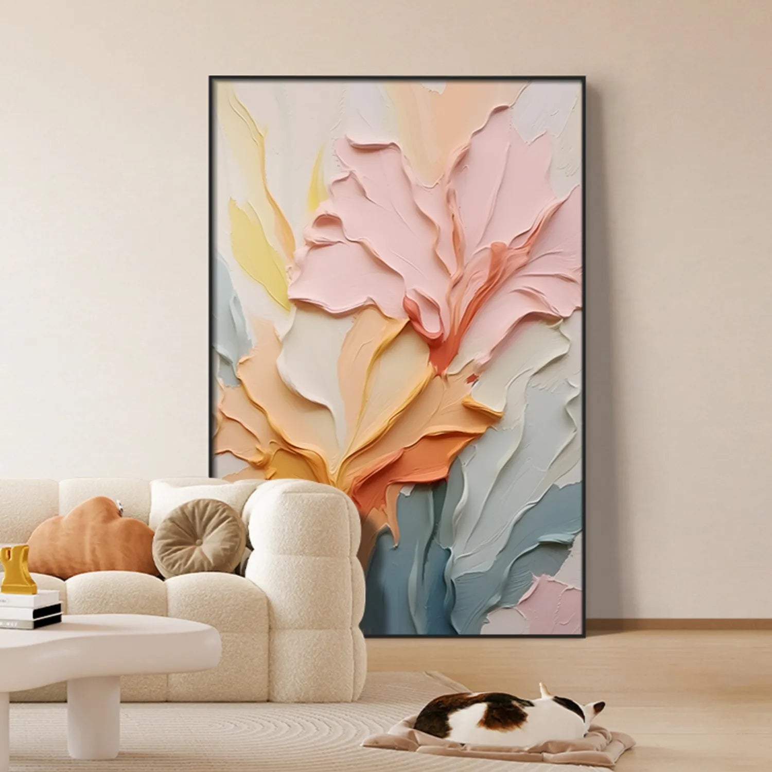 Colorful Flower Textured Painting Canvas #FP024