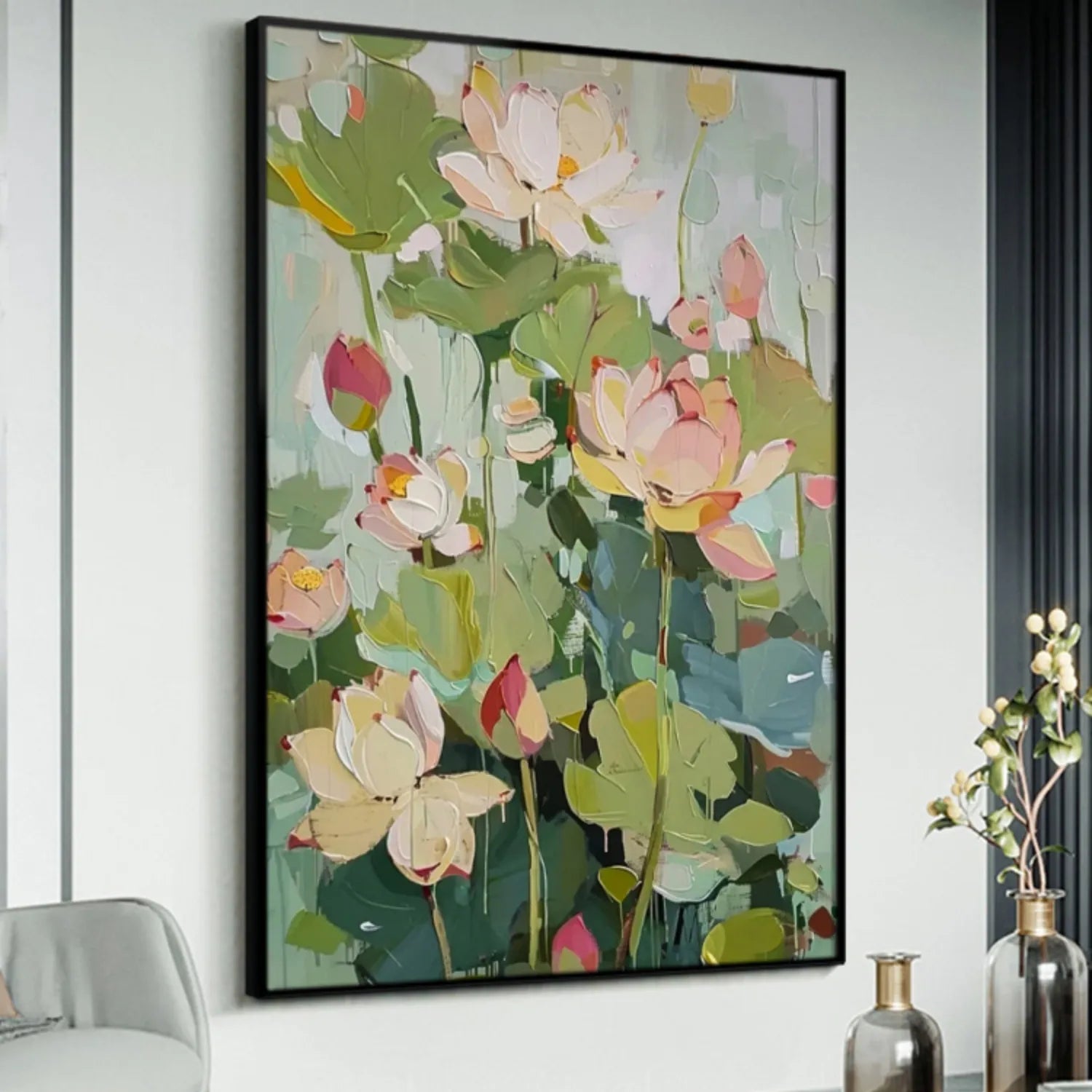 Colorful Flower Textured Painting Canvas #FP021