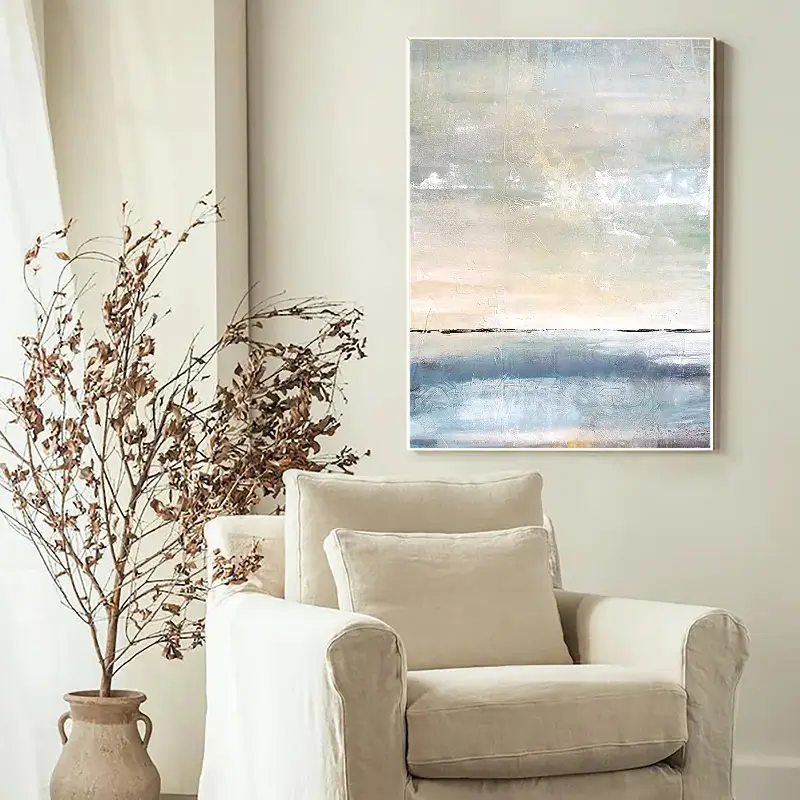 Ocean And Sky Textured Painting Canvas #OS001