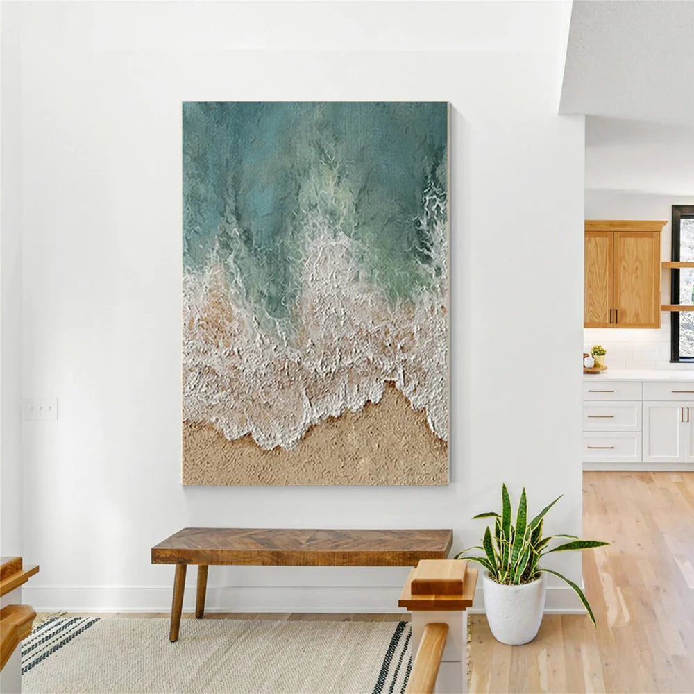 Ocean And Sky Textured Painting Canvas #OS049