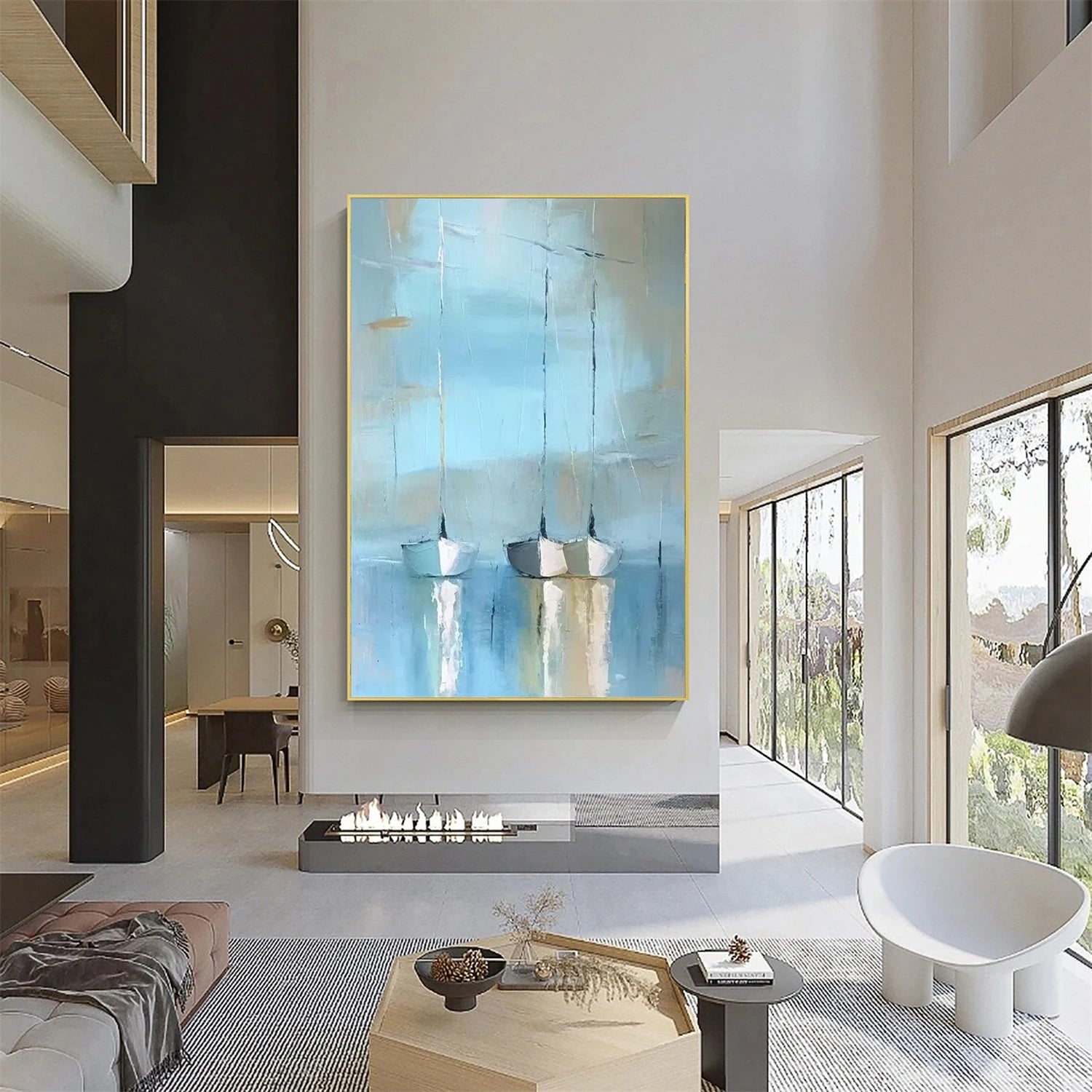 Ocean And Sky Abstract Wall Art #OS107