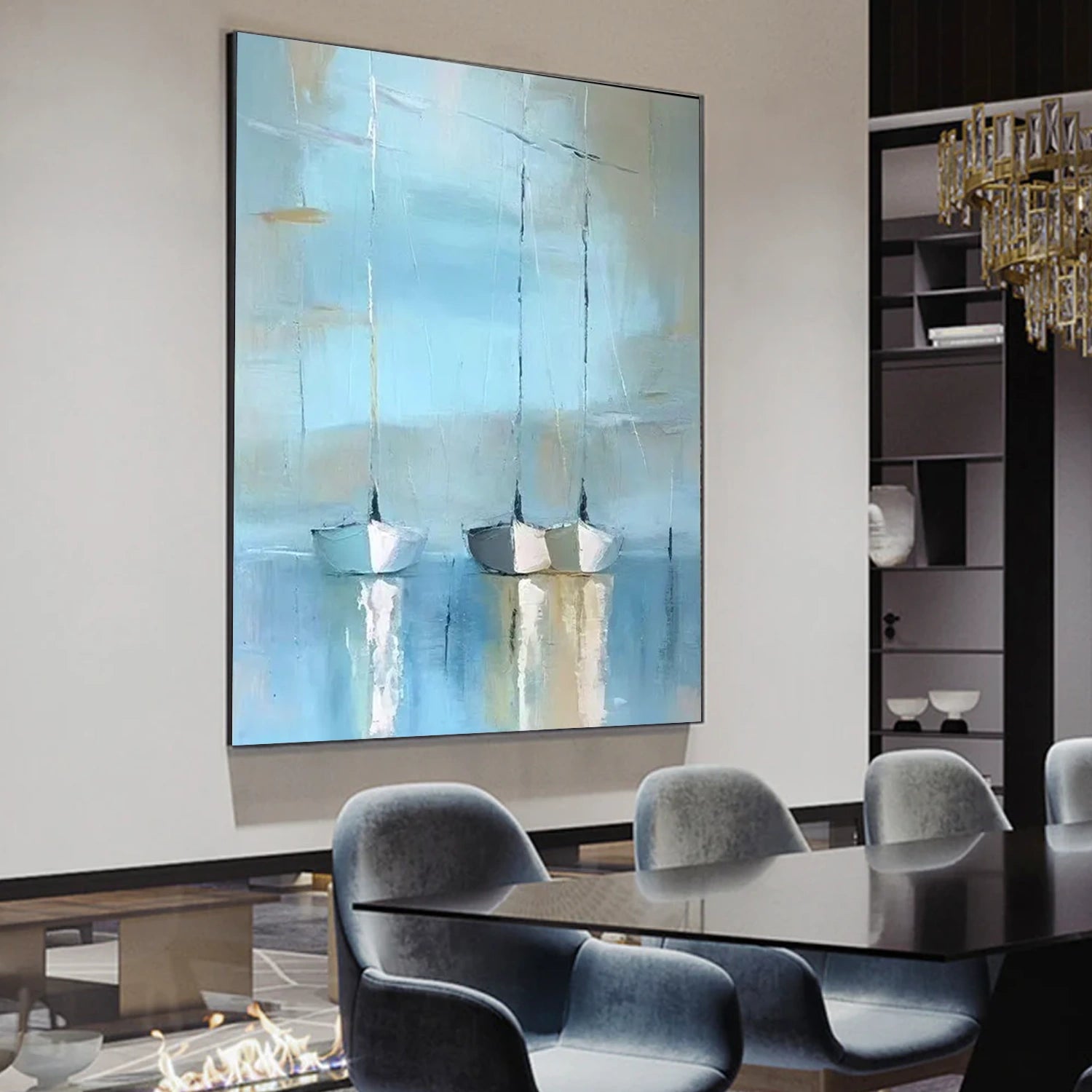 Ocean And Sky Abstract Wall Art #OS107