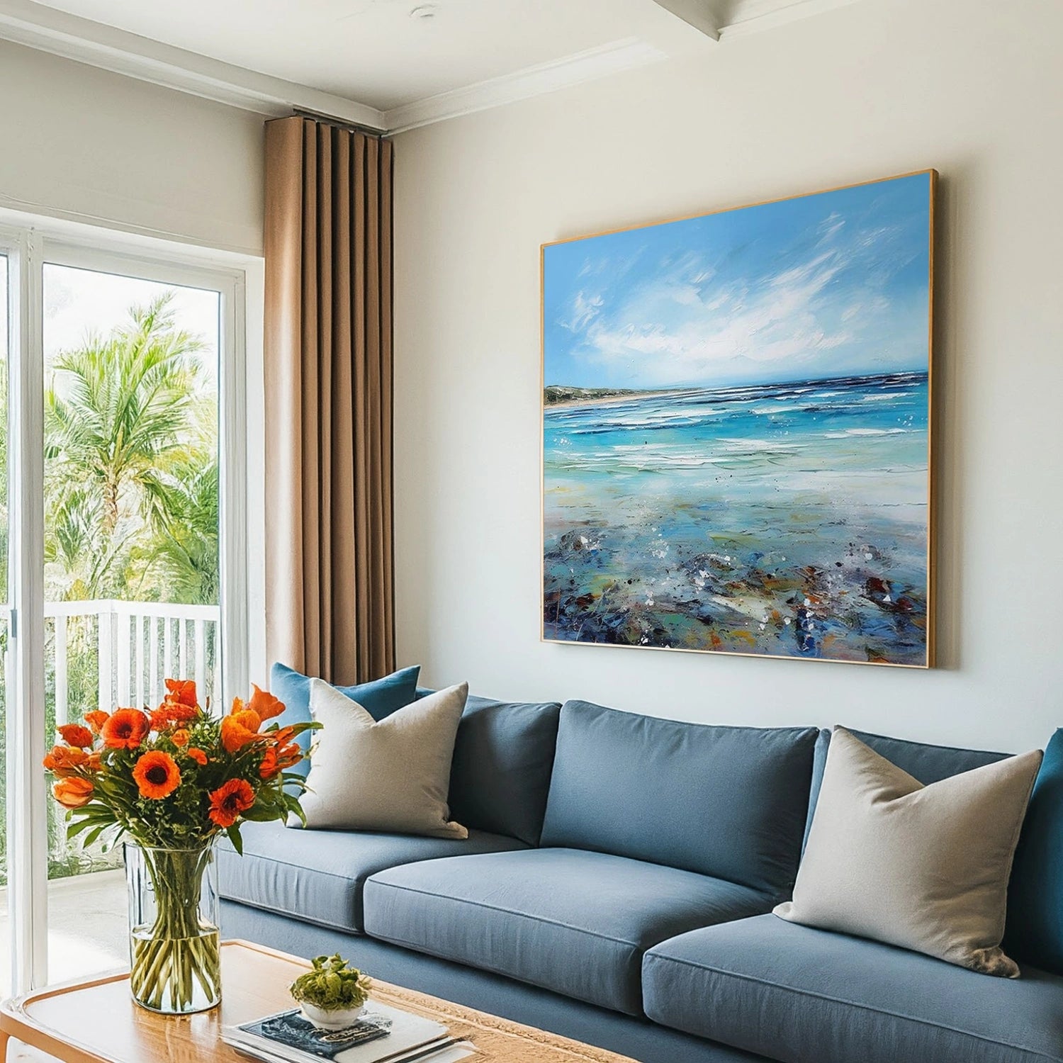 Ocean And Sky Abstract Wall Art #OS106