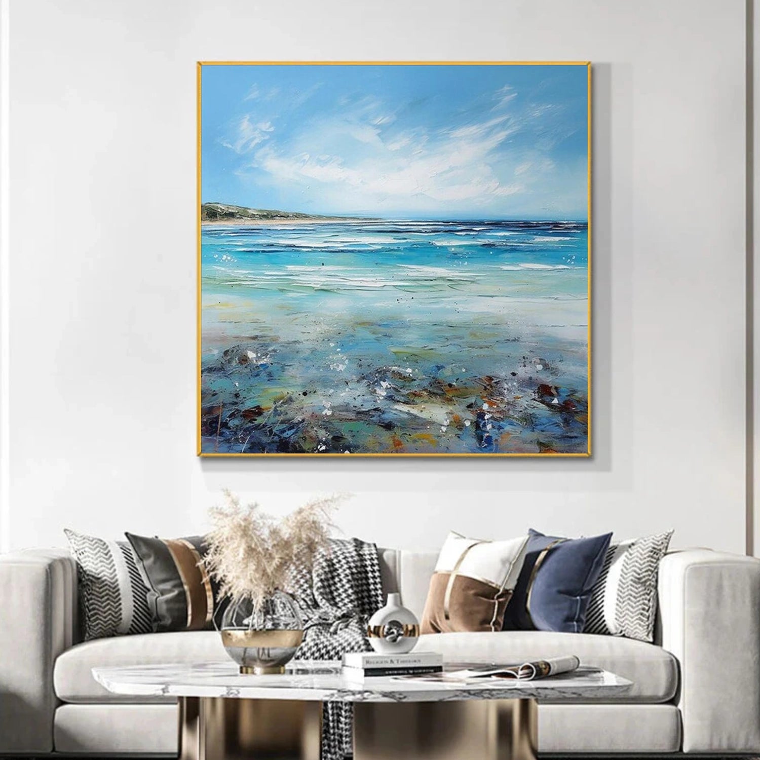 Ocean And Sky Abstract Wall Art #OS106