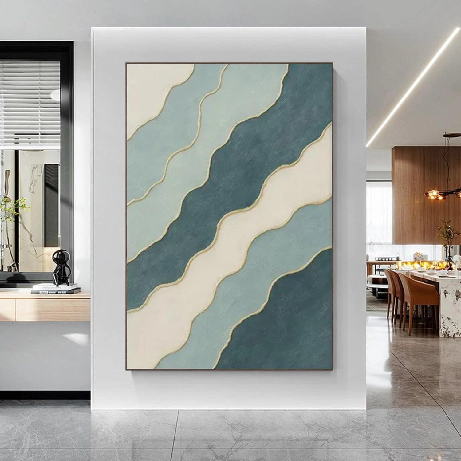 Blue Minimalist Canvas Art #MT168