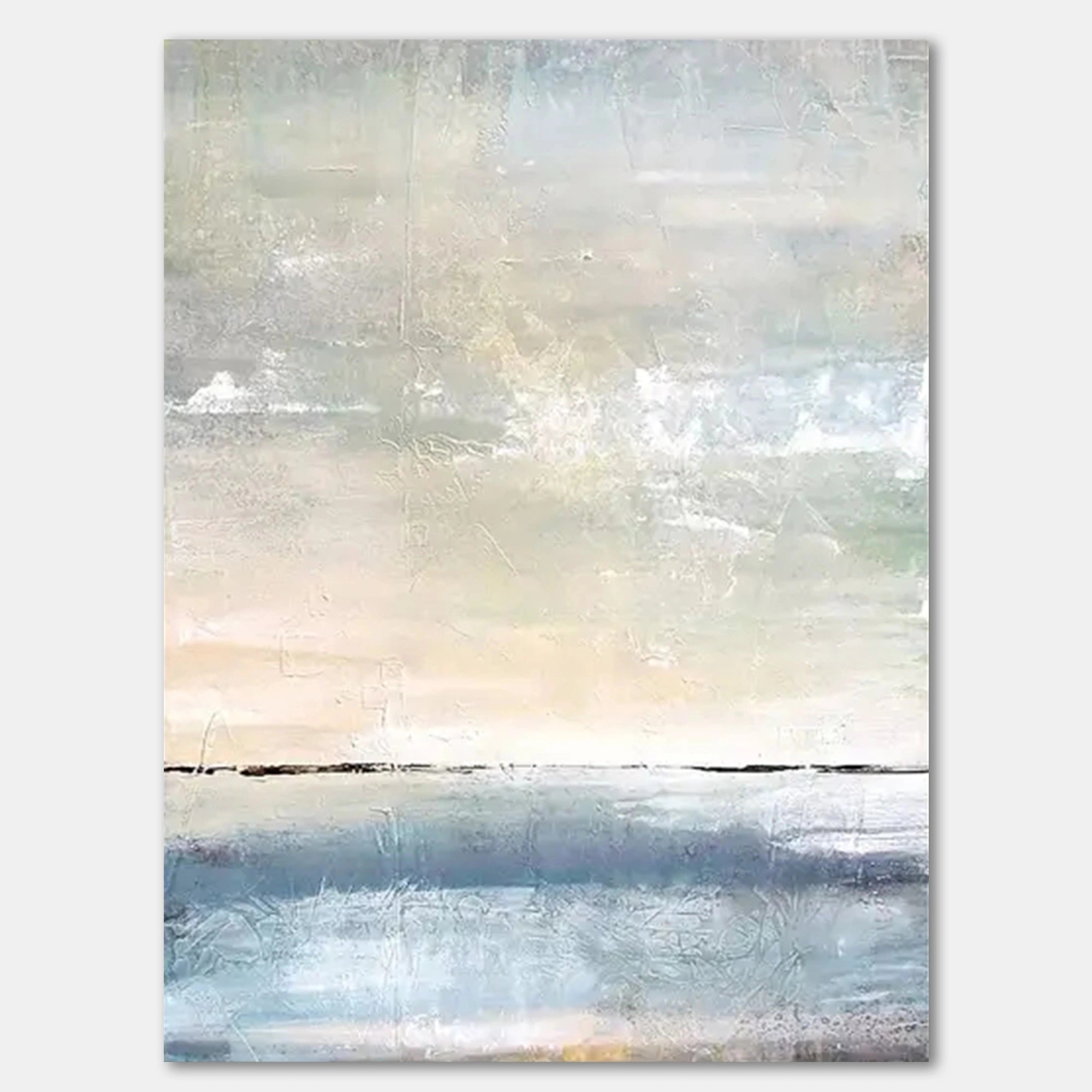 Ocean And Sky Textured Painting Canvas #OS001