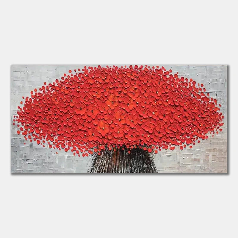 Flower And Tree Textured Painting Canvas #FT002