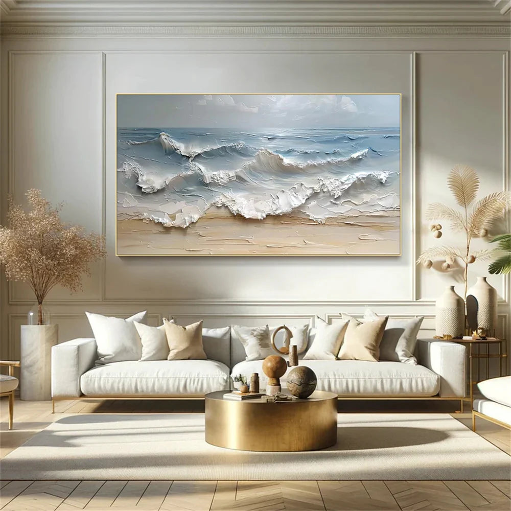 Ocean And Sky Textured Painting Canvas #OS005