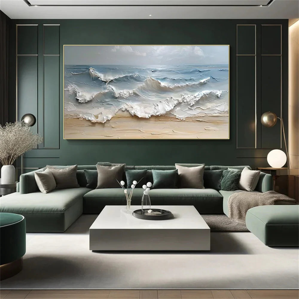 Ocean And Sky Textured Painting Canvas #OS005