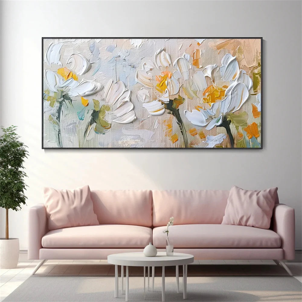 Colorful Flower Textured Painting Canvas #FP045